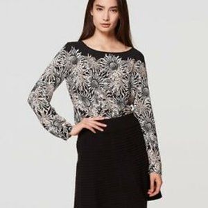 Loft tab sleeve floral tunic/blouse, Medium